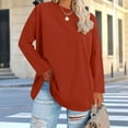 thumbnail image 2 of BLVB Womens Plus Size Long Sleeve Shirts Crewneck Casual Tunic Tops Basic T Shirts Loose Fit Tee Tops, 2 of 5