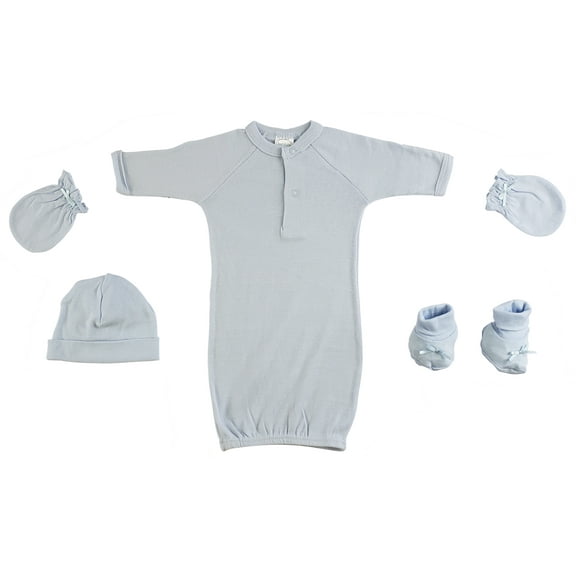 Preemie Gown, Cap, Mittens and Booties - 4 Pc Set