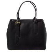 Italian Leather Top Handle Bag, Black