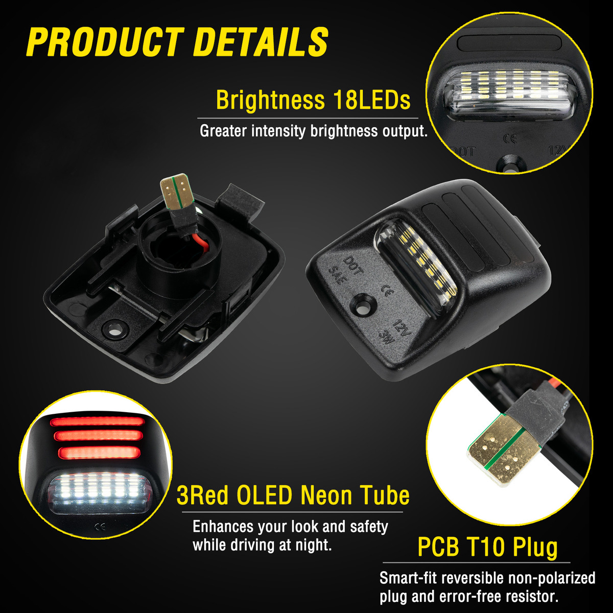 Applicable to License Plate Lights for Toyota Tacoma 05-15 Tundra 00-13
