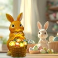 thumbnail image 5 of Solar Bunny with Basket Ornament - LED Light-Up Rabbit Figurine for Home Garden Yard Patio, Waterproof Solar-Powered Bunny Decoration, Festive Easter Spring Home Glow Decor Gift, 5*6*8in, A, 5 of 7