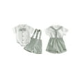 thumbnail image 2 of Miaouyo Infant Baby Boys Summer Clothing Set 0 3 6 9 12 18 Months Short Sleeve Bow Tie Romper with Plaid Suspender Shorts Summer Outfit, 2 of 9