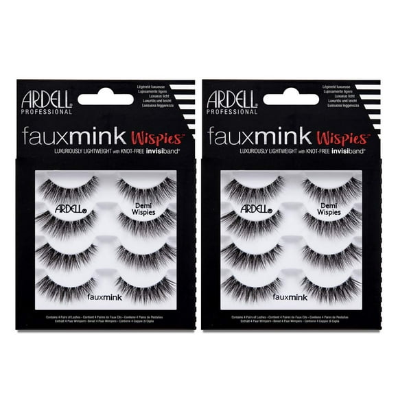 Pestañas postizas Ardell Faux Mink Demi Wispies, paquete de 2