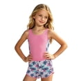 thumbnail image 7 of ZXLBBD Girls Swimsuit Big Kids Summer Tropical Print Sleeveless Tankini Top and Shorts Stretch Fit 2 Piece Swimsuit Casual Beach Pool,Pink,12 Y-13 Y, 7 of 7