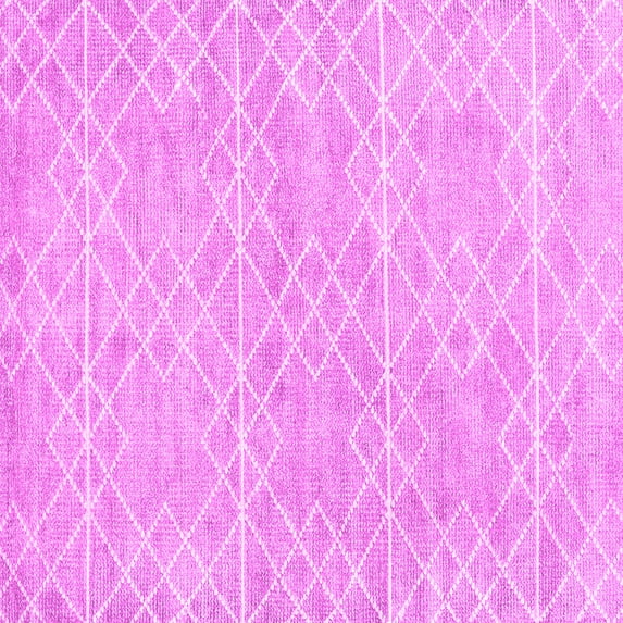 Ahgly Company Indoor Square Abstract Pink Contemporary Area Rugs, 7' Square