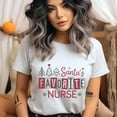 thumbnail image 2 of Santa’s Favorite Nurse T-Shirt for Women, Holiday Christmas Graphic Tee, Natural, Size XL, 2 of 6