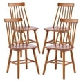 thumbnail image 4 of Farmhouse Wooden Dining Chairs Set of 4, Windsor Spindle Back Chair for Kitchen & Dining Room, Walnut, 4 of 9