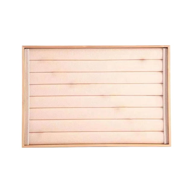 Anillos Stackale de Madera Vitrina Joyero Forro de Pendientes Pulseras Organizador Portátil para Tocador Bandejas de Almacenamient , Beige Nuevo Beige DYNWAVEMX Bandeja de almacenamiento de joyas