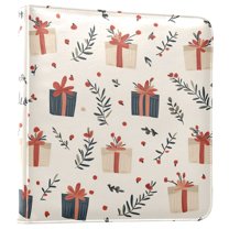 FORMRS 3 Ring Photo Album 4"x6" Self Adhesive Large Capacity PU Leather Cover, Christmas Gift Pattern