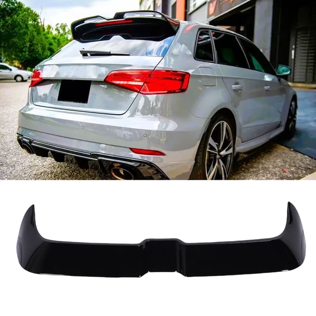 Boot Roof Spoiler, Rear Trunk Roof Spoiler Racing Look Easy Install for Cars Unpainted,Glossy Black,Carbon Fiber Pattern