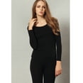 thumbnail image 4 of LiangRou Women's Crewneck Long Johns Ultra Thin Modal Thermal Underwear Top & Bottom Set Black Small, 4 of 8