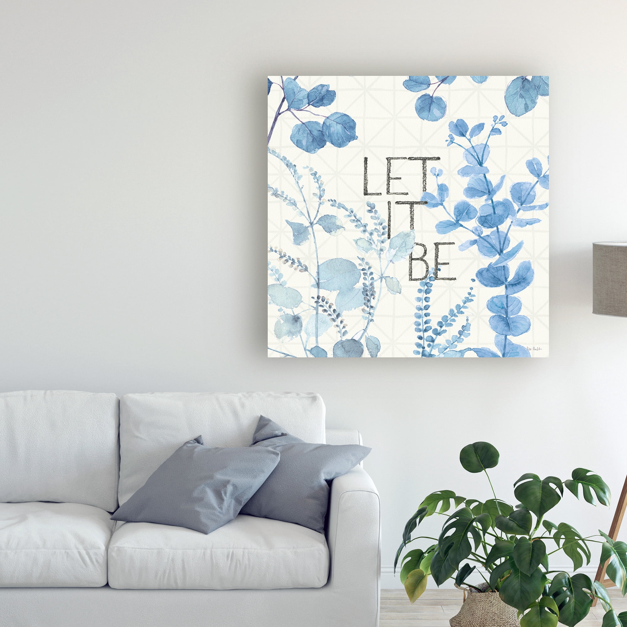 Lisa Audit 'Mixed Greens Lxvi Blue' Canvas Art