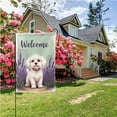 thumbnail image 4 of Welcome Garden Flag 12.5x18 Inch Double Sided Polyester Decorative Yard Flag with Lavender Floral Design for Outdoor Patio Lawn Garden Decor Spring Summer Seasonal Welcome Sign Housewarming Gift, 4 of 6