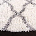 thumbnail image 3 of SAFAVIEH Moroccan Tassel Tangier Geometric Shag Area Rug, Ivory/Light Grey, 6'7" x 6'7" Round, 3 of 7
