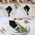 thumbnail image 3 of Sage Green Black Cloth Napkins, Farmhouse Striped Modern Abstract Art Washable and Reusable Dinner Napkins Set of 2, Table Napkin for Kitchen Party Birthday Wedding Hotel Housewarming 20"x20", 3 of 9