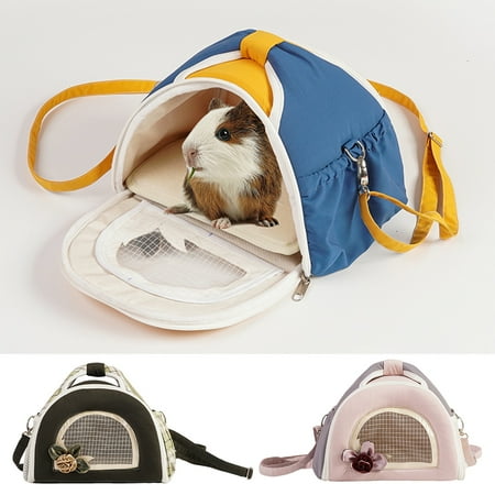 Guiexla Hamster Carrier Bag Color Blocked Lightweight Pet Travel Tote Bag Ventilated Sling Bag for Hamsters Guinea Rabbits Hedgehogs