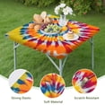 thumbnail image 4 of Colorful Rainbow Tie Dye Spiral Pattern Square Fitted Tablecloth with Elastic Edge,Square Table Cover,Washable Elastic Table Cover for Home Kitchen Party Decor 34"x34", 4 of 6