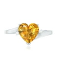 thumbnail image 4 of Rosec Jewels Certified Citrine Solitaire Promise Ring with Diamond - Heart Ring - 6 mm, 18K White Gold, US 5.50, 4 of 9