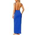 thumbnail image 3 of MODA NOVA Juniors Cover Ups Adjustable Strap Backless Wrap Maxi Dress M Royal Blue, 3 of 5