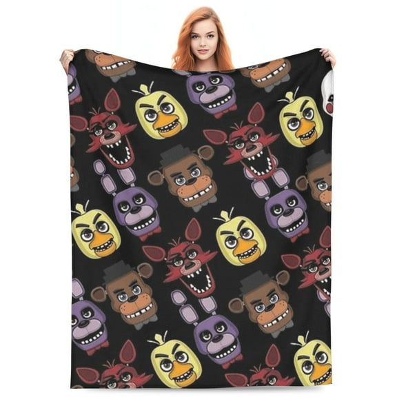 Vintage Five Flannel Nights Throw at Blanket Freddy’s 50"x40", Soft Cozy Blanket for Couch & Bed, Warm Lightweight Home Decor, All-Season Gift for Fans