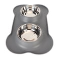 thumbnail image 4 of Cuencos para perros antideslizantes de acero inoxidable con tapete de silicona para perros pequeños, medianos y grandes., 4 of 14