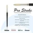 thumbnail image 2 of Creative Mark Pro Stroke Premium White Chungking Hog Bristle Artist Paint Brush - Round # 16 - Natural Bristle Brush w/ Great Control Suitable for Oils, Watercolors, Acrylics, Alkyds, Caseins, 2 of 6