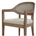 thumbnail image 4 of Americana Mid-Century Modern Cane Back Dining Chair, Taupe Beige Textured Weave, 4 of 12