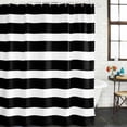 thumbnail image 3 of Black Striped Waterproof Fabric Shower Curtain,Modern Simple Monochrome Geometric White Waterproof Fabric Shower Curtain for Bathroom Curtains Bathtubs Shower Curtains with 12 Hooks Small 36x72in, 3 of 8