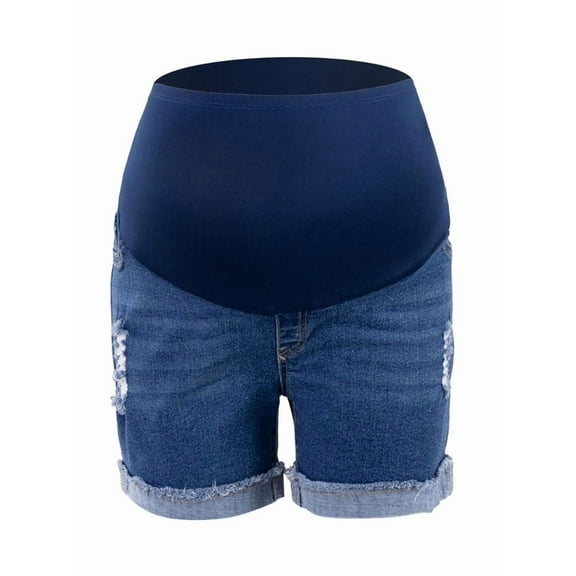 Women'S Maternity Shorts over Belly Pregnancy Lounge Workout Running Pajama Sleep Shorts with Pockets Dark Blue XL