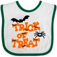 thumbnail image 3 of Inktastic Halloween Trick-or-Treat with Spider and Bats Boys or Girls Baby Bib, 3 of 4