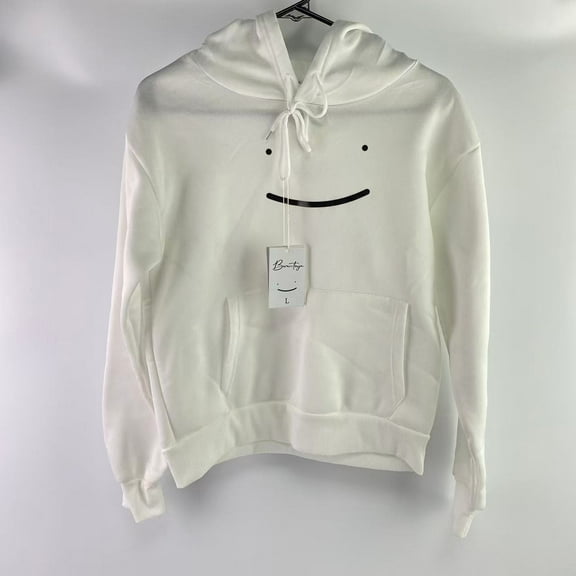 Berentoya Hoodies,Funny Smiling Face Hoodies Loose Trendy Sweatshirts (L)