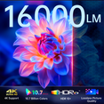 thumbnail image 2 of [Electric-Focus] Losei 5G/2.4G WiFi Bluetooth Projector, 4K Support Native 1080P Outdoor Movie Projector, 170'' Display Home Theater Projector Compatible with Smartphone, HDMI,USB,AV, PS5, 2 of 5