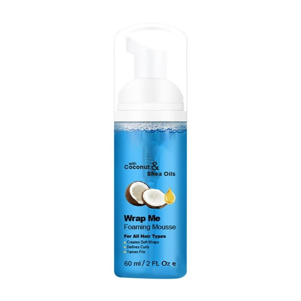 Mousse para peinar cabello rizado, hidratante, antiarrugas, con coco, gel, spray para cabello rizado, espuma, cera para cabello, 60 ml.