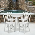 thumbnail image 2 of Flash Furniture Thomas Commercial Grade 24" Round White Metal Indoor-Outdoor Table Set with 4 Vertical Slat Back Chairs, 2 of 5