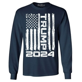 Shop4ever Maglia Politica Trump Pence Keep America Great 2020 - Manica Lunga - Taglia M - Blu Navy - 5