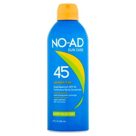 No-Ad Sun Care Continuous Spray Sunscreen Broad Spectrum, SPF 45, 10 fl