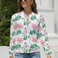thumbnail image 4 of Jackets for Wome Zip Up Long Sleeve, Lotus Flower Lightweight Womens Bomber Jacket Fashion Clothes Fall Outfits for Women 2024 Fall Coat, 4 of 5