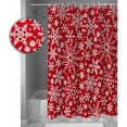 thumbnail image 6 of Christmas Shower Curtain Christmas Snowflake Shower Curtains for Bathroom Decor Merry Christmas Winter Red Christmas Decoration Bath Curtains Sets with Hooks Waterproof, 72x72 in, 6 of 6