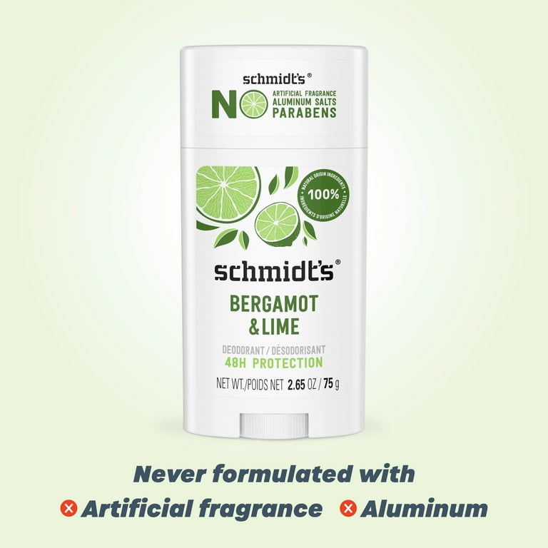 Schmidt's, Vegan Deodorant, 2.65 oz, Bergamot & Lime - Walmart.com