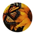 thumbnail image 2 of WYYP  Round Fitted Tablecloth Plaid Sunflower Butterfly Floral Flower Animal Table Cloth with Elastic Edged Waterproof Wipeable Round Table Cover for Patio Parties Outdoor Decor White, 2 of 7