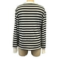 thumbnail image 5 of Olyvenn Women's Striped Knitted Crew Neck Pullover Y2k Flower Patchwork Cottagecore Sweater Long Sleeve Blouse Shirts Black L, 5 of 9