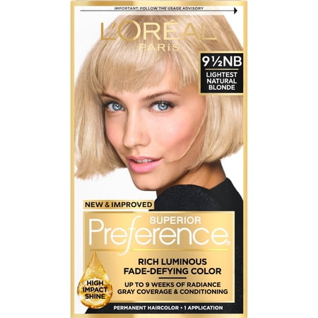 L'Oreal Paris Superior Preference Permanent Hair Color, Fade-Defying, 9.5NB Lightest Natural Blonde