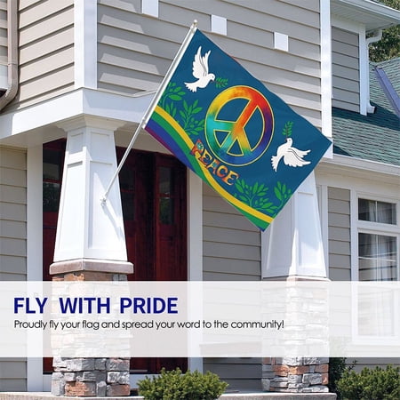 Thalyn Home Decoration Polyester Peace Flag 35.43x59.06in Flag for Office for Indoor