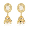 thumbnail image 1 of Pendientes colgantes de aleación con colgante geométrico de perlas de imitación brillantes con diamantes de imitación elegantes para mujer, 1 of 5