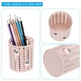 thumbnail image 3 of Uxcell Pencil Holder, 2 Pack Plastic Pen Holder Cute Pencil Holders Peach Cup Organizer Makeup Brush Holder, Pink, 3 of 5