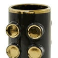 thumbnail image 6 of CosmoLiving by Cosmopolitan 13"W, 11"H Black Ceramic Vase with Gold Circle Accents, Set of 2, 6 of 9