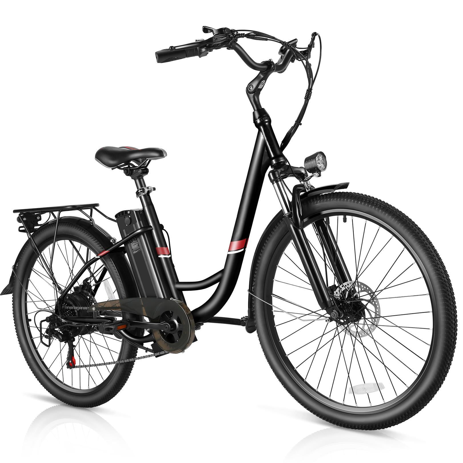 Gocio 26" 500W Electric Bike, Max.50 Miles 19 mph 48V Battery, LowStep