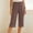 Khaki, variant on Jesvior Women'S High Waisted Wide Leg Cropped Pants Casual Straight Leg Lounge Trousers Knit Elastic Waist Soft Pajama Style Pants for Summer