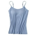 thumbnail image 4 of Levmjia Plus Size Womens Tank Tops Women's Camisole Tops with Built in Bra Neck Vest Padded Slim Fit Tank Tops Black, 4 of 4