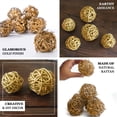 thumbnail image 4 of Efavormart 6 Pack | 3" Gold Glittered Handmade Twig Rattan Balls Wedding Decoration Birthday Party Arrangement, 4 of 11